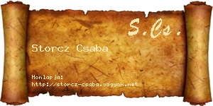 Storcz Csaba névjegykártya